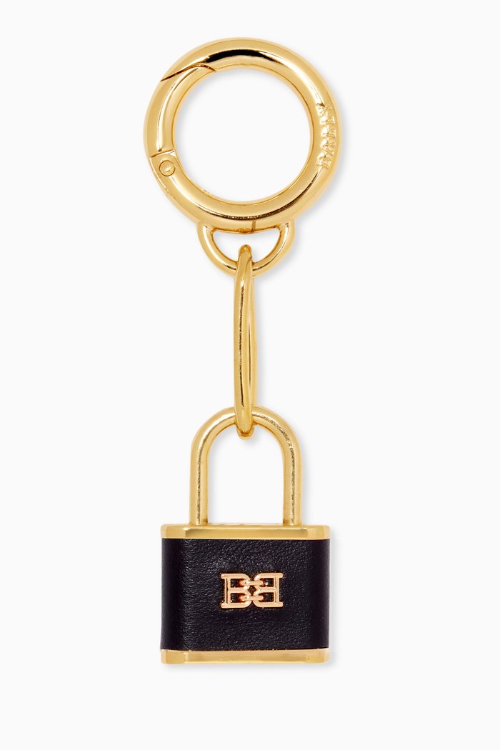 

B-Chain Lock Key Holder in Leather, Black