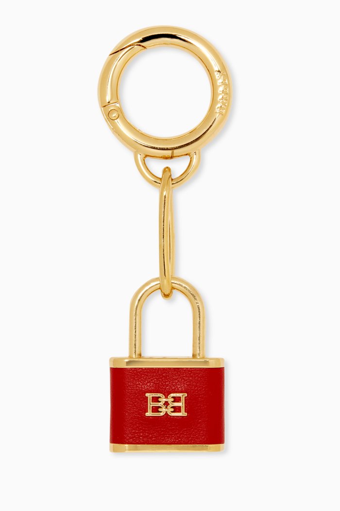 

B-Chain Lock Key Holder in Leather, Red