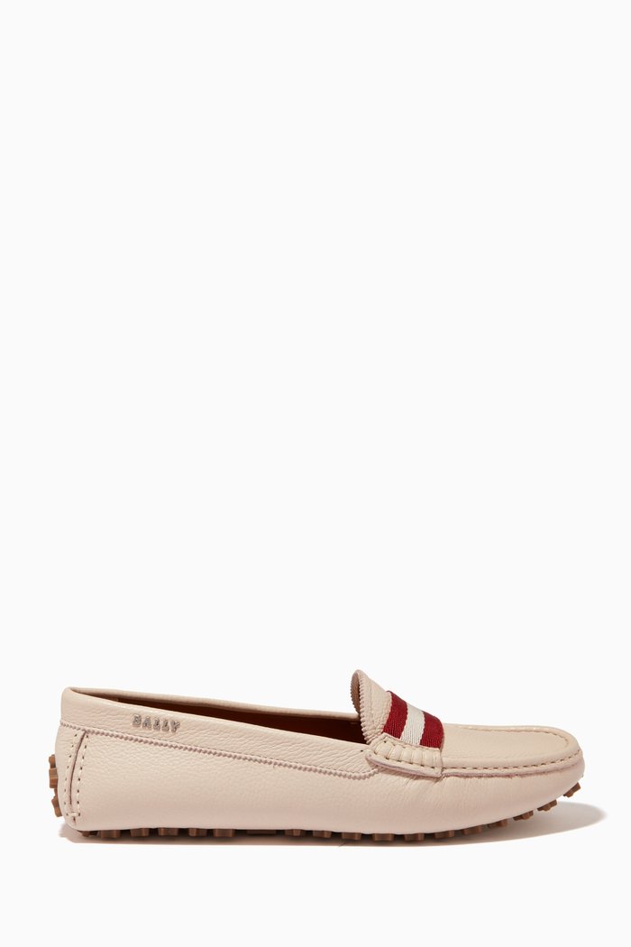 

Ladyes Driver Shoes in Grained Leather, Pink