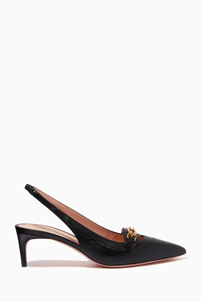 

Dianet 55 Slingback Pumps in Leather, Black