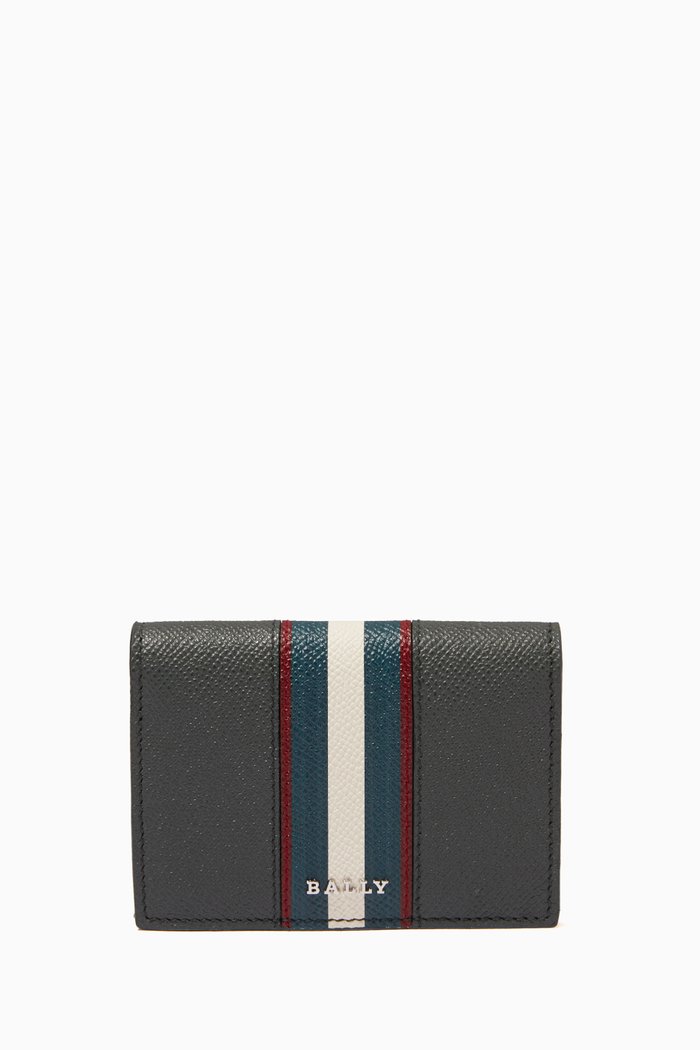 

Byrek Card Holder in Leather, Green