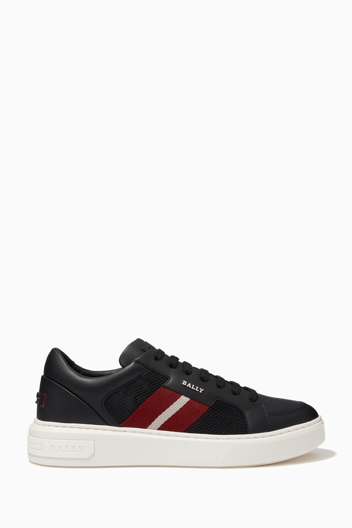 

Melys Sneakers in Leather & Mesh, Black