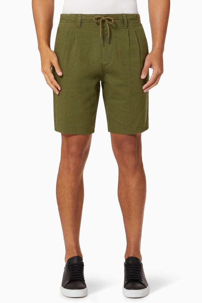 

Leo Chino Shorts in Cotton Linen Blend, Neutral