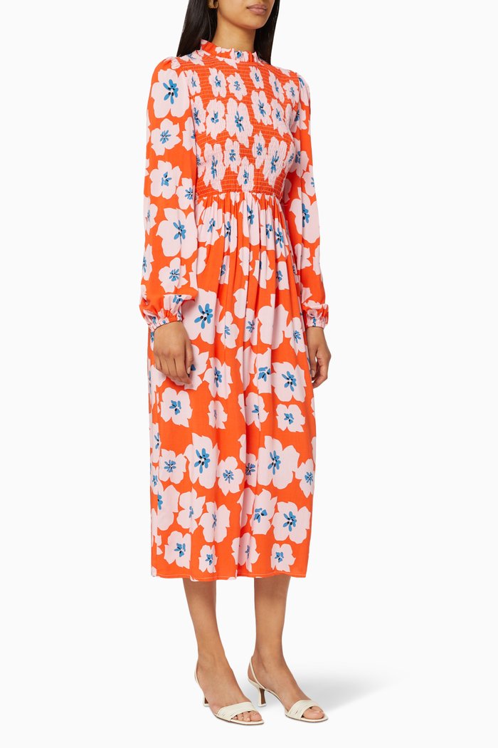 Swedish Flower Midi Dress, Pink