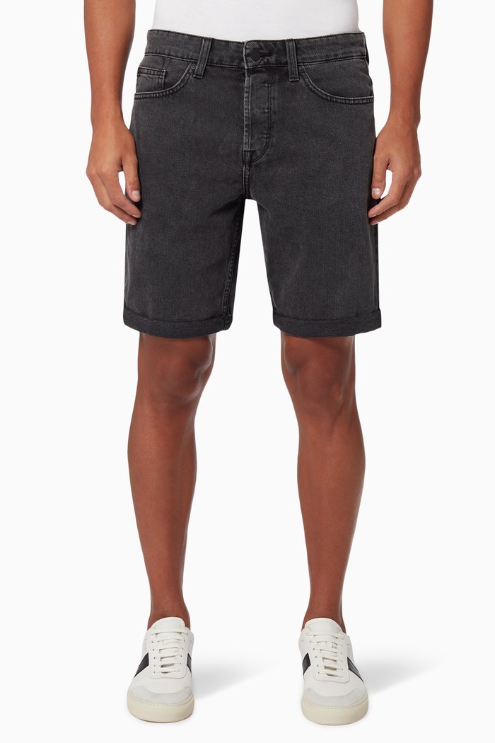

Avi Loose Fit Shorts in Denim, Black