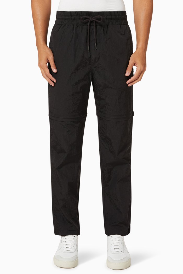 Noah Zipped Pants in Nylon, Black