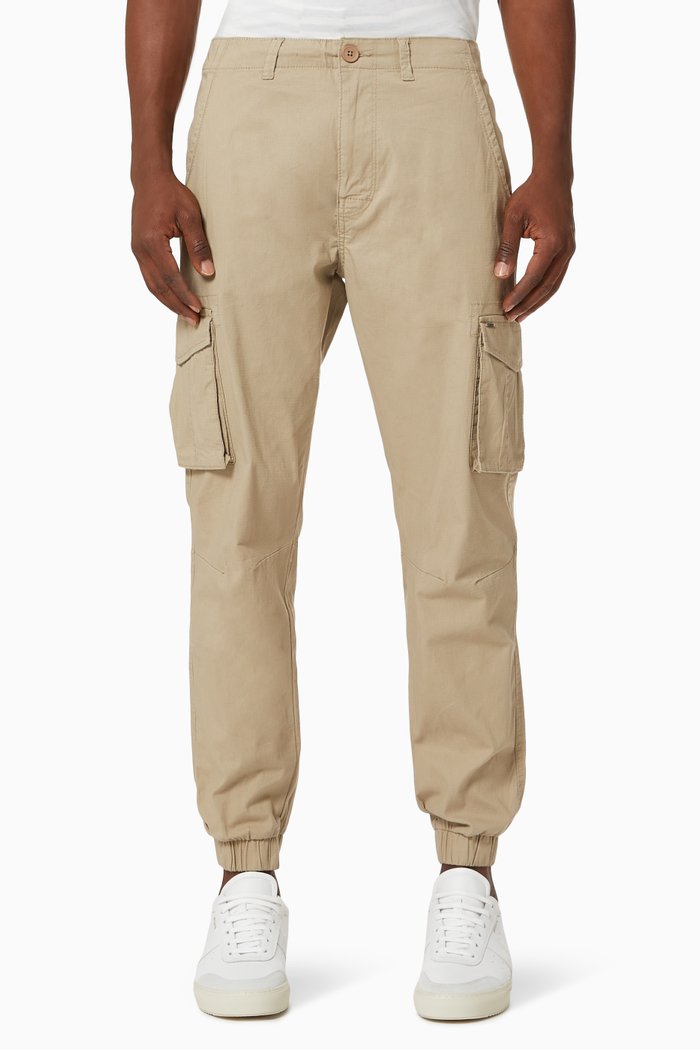 

Mike Cargo Trousers in Cotton, Neutral