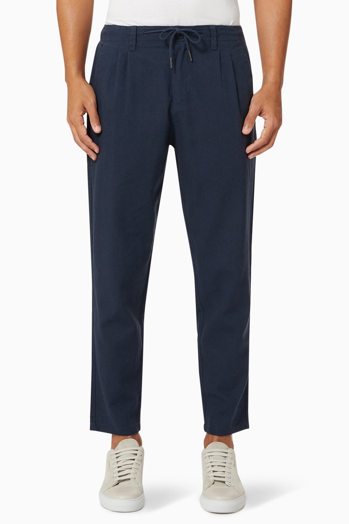 

Leo Chino Pants in Cotton Linen Blend, Blue