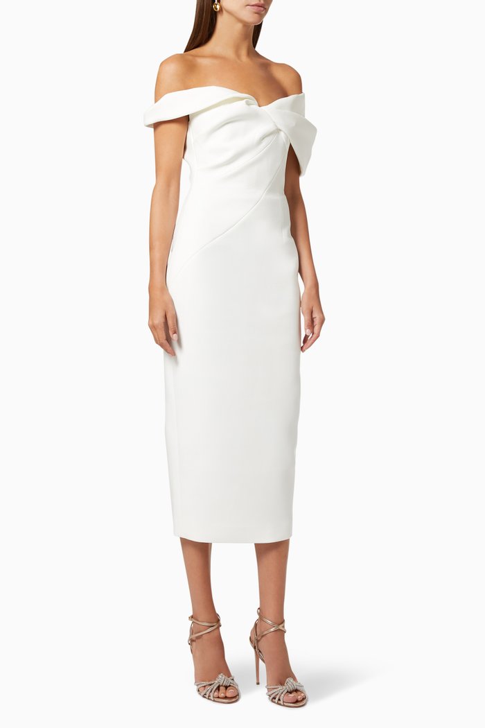 

Matteo Off-Shoulder Dress, Neutral