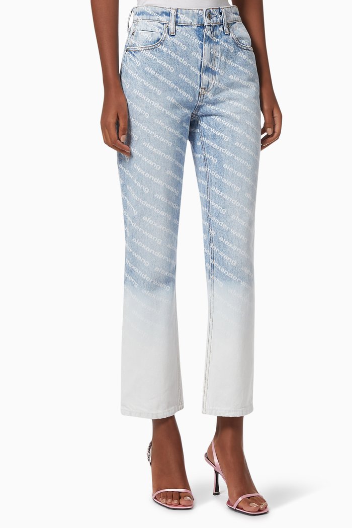 

Ombre Logo Jeans in Cotton, Blue