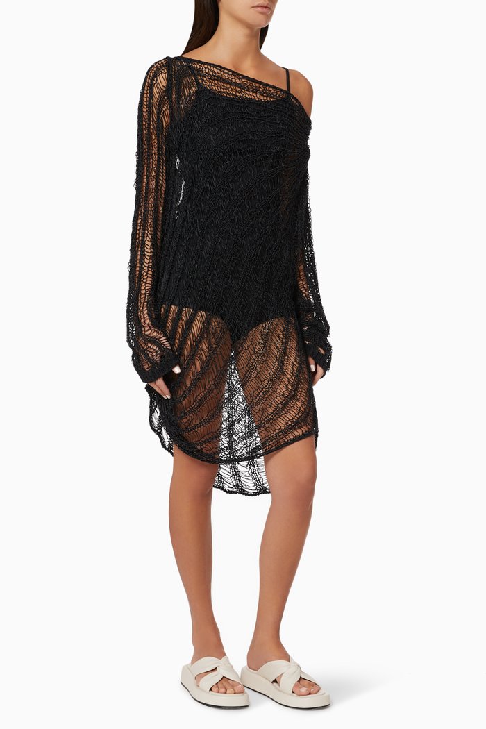 

Romantic Reef Knit Tunic Dress, Black
