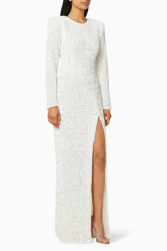 

Elizabeth Blanc Sequinned Maxi Dress, White