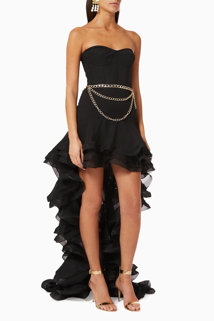 

Savannah Ruffled Gown, Black