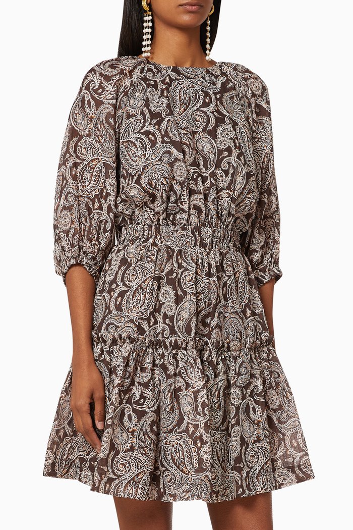 

Prairie Ramie Mini Dress, Brown