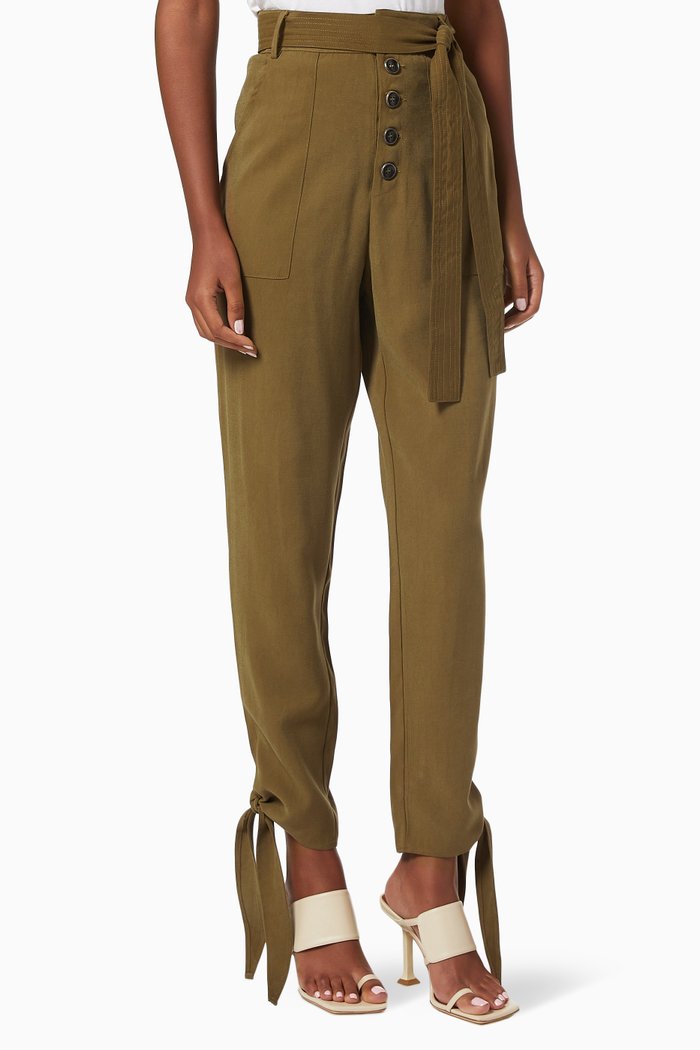 

Soleil Tie Pants in Cotton, Brown