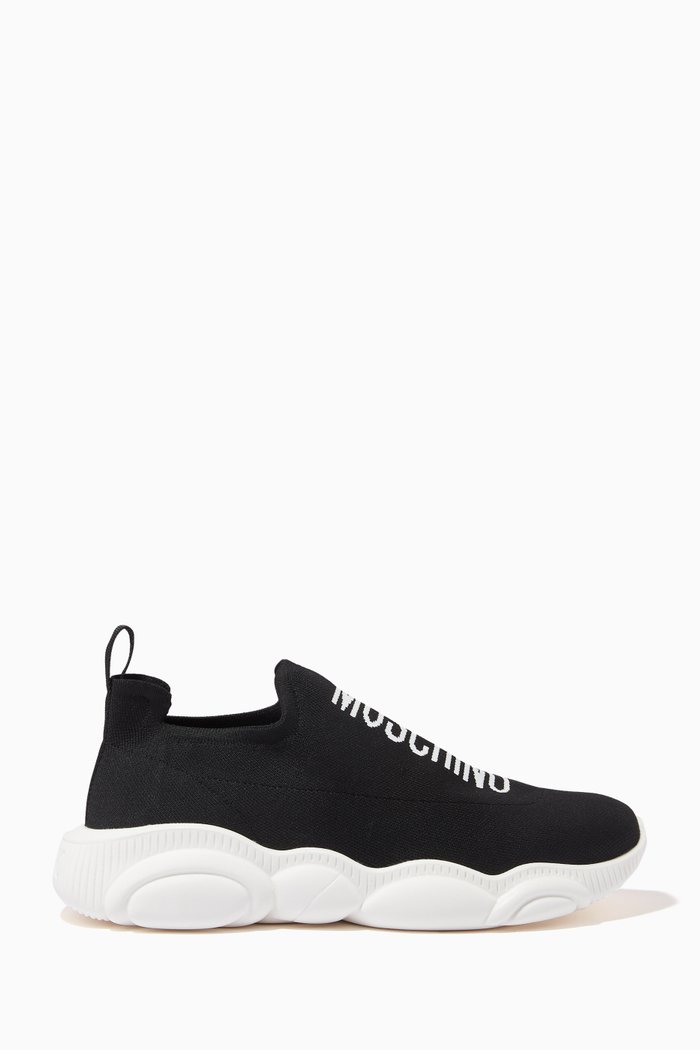 

Sock Sneakers in Logo Knit, Black