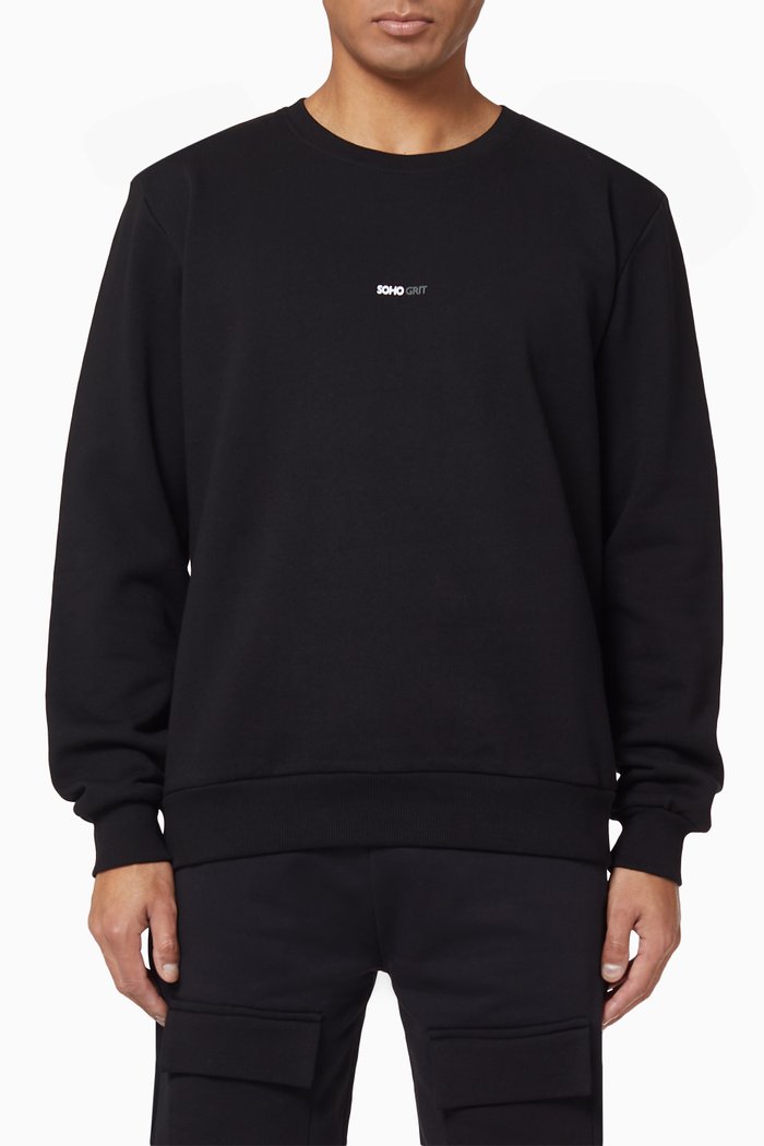 

Logo Cotton Sweater, Black