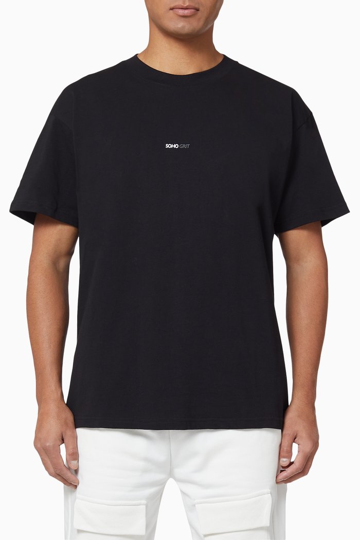 Logo Cotton T-shirt, Black