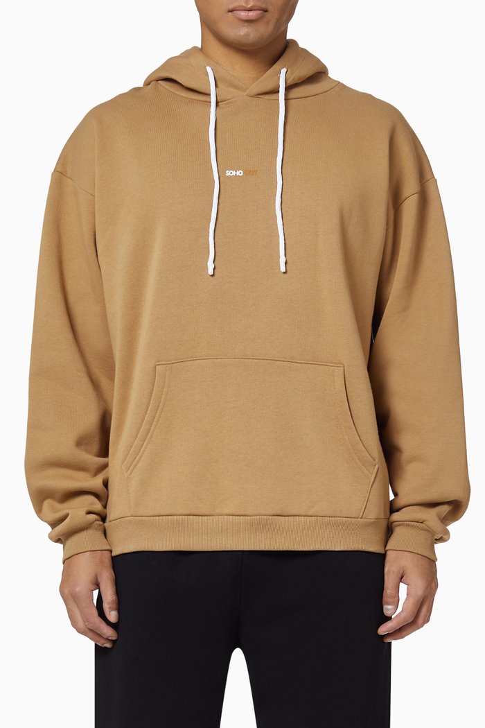 

Logo Cotton Hoodie, Brown