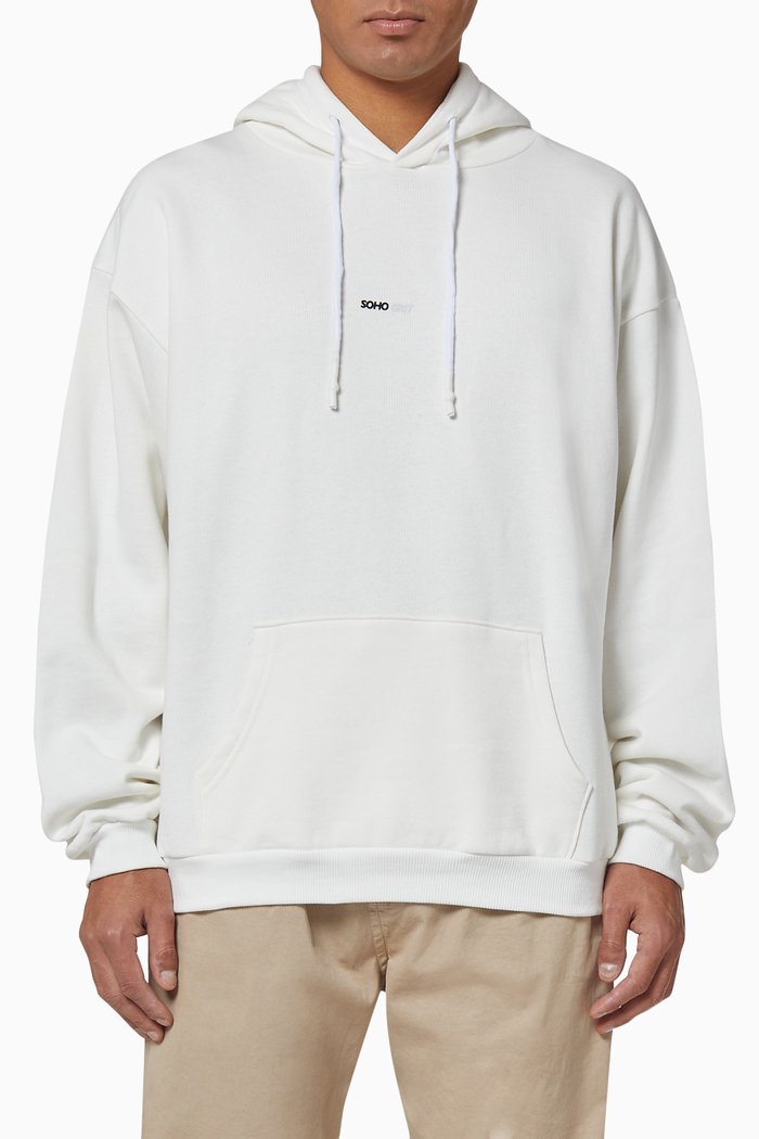 

Logo Cotton Hoodie, White