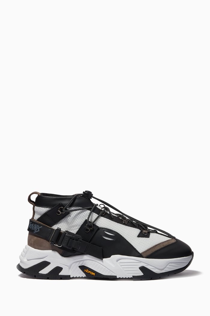 

x Death To Tennis Sneakers in Leather & Mesh, Black