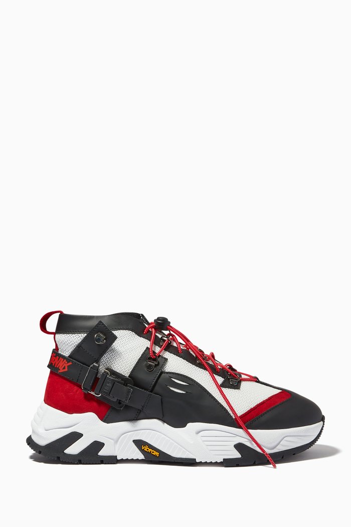 

x Death to Tennis Sneakers in Leather & Mesh, Black
