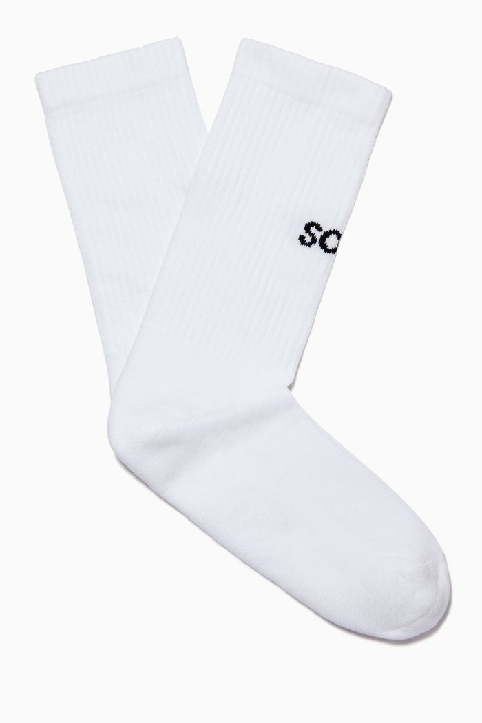 

Logo Socks in Cotton Knit, White