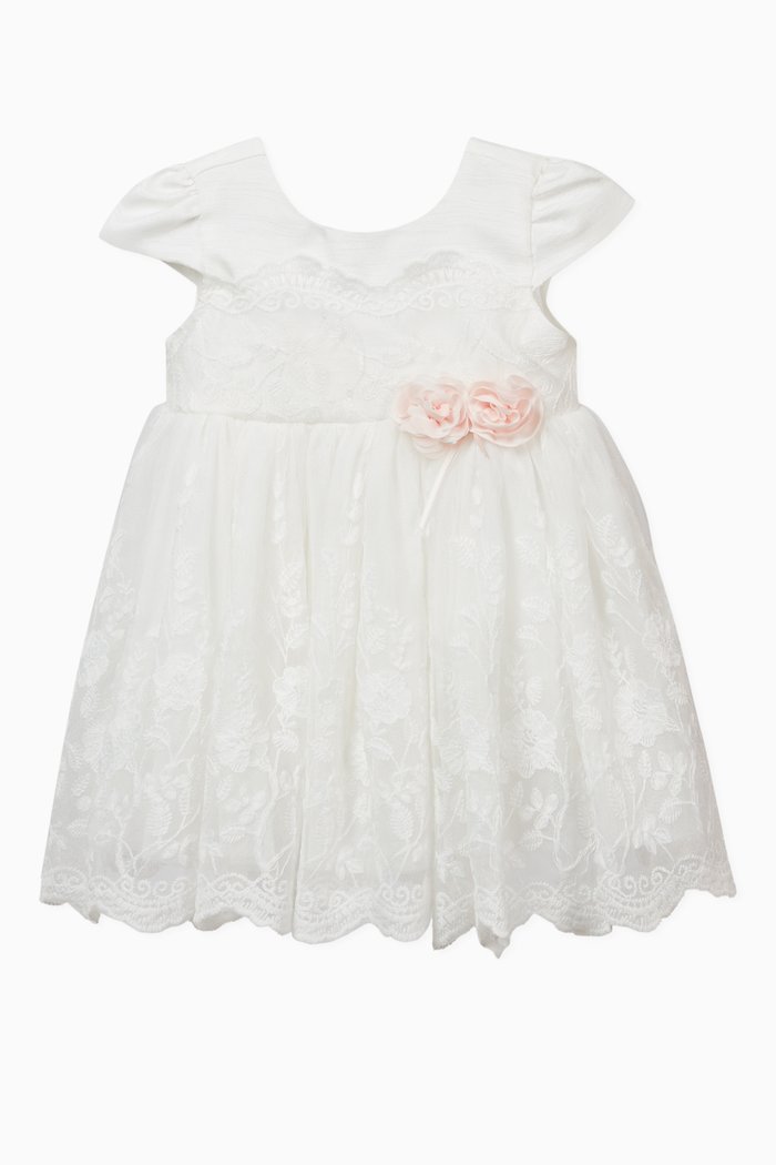 Floral Lace Dress, White