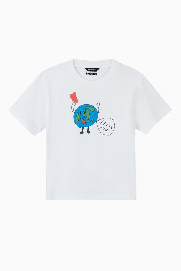 

Love Earth T-shirt in Organic Vintage Jersey, White