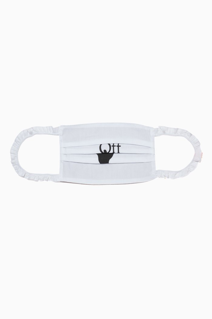 

Hand Logo Face Mask in Cotton, White