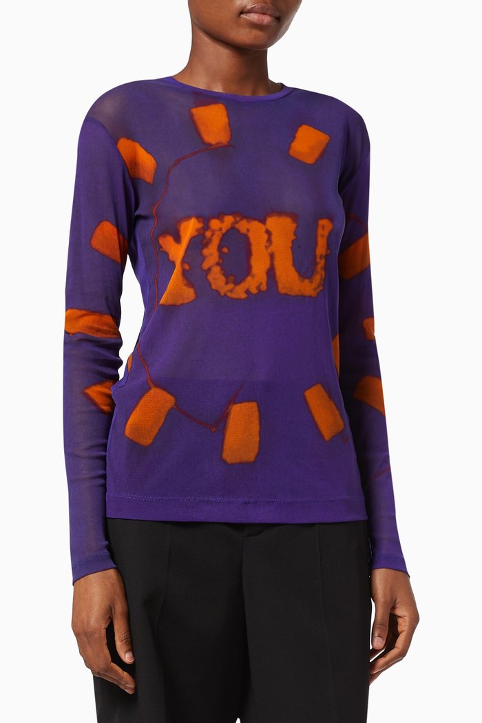 

Hack Sheer Top in Jersey, Purple