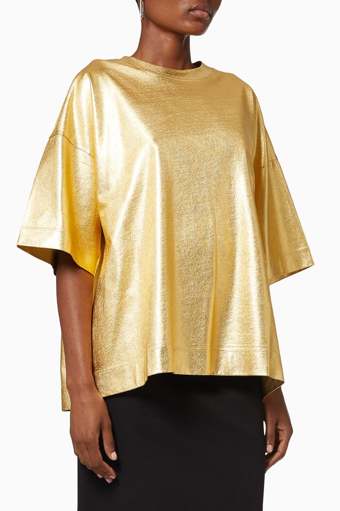 

Harvie Oversized T-shirt in Cotton, Gold