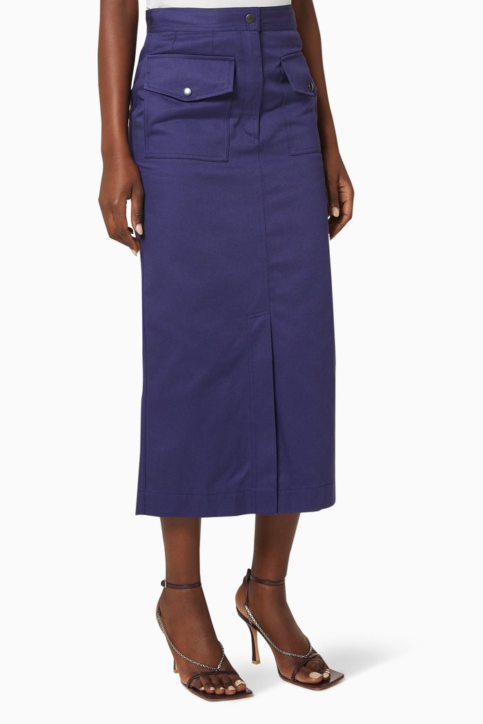 

Salixa Cotton Maxi Skirt, Blue
