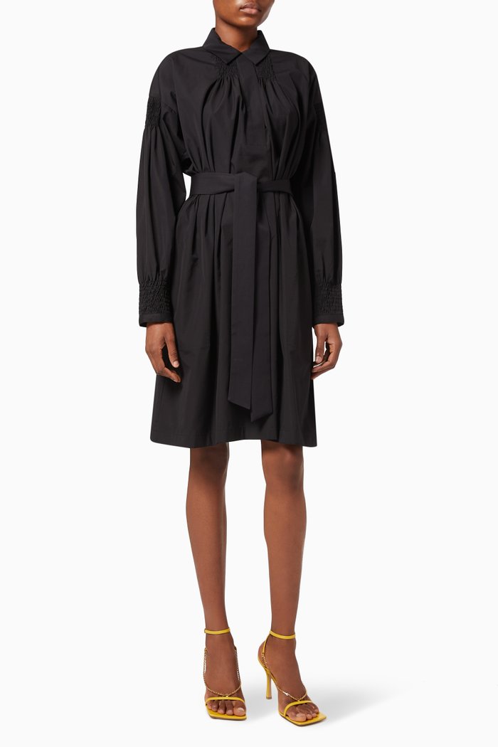

Darcy Shirt Dress in Cotton, Black