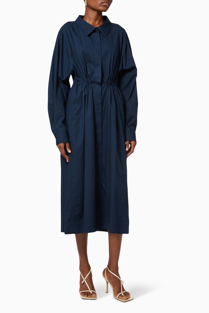 

Darlo Shirt Dress in Cotton, Blue