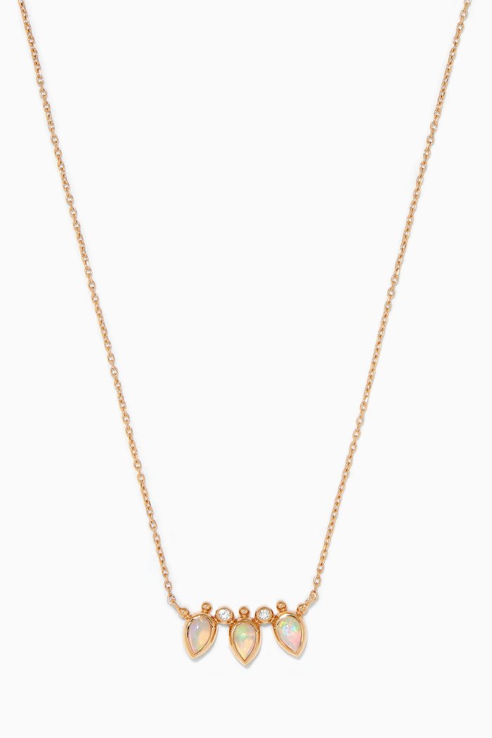 

Bezel Bouquet Mini Fan Diamond Necklace in 14kt Yellow Gold