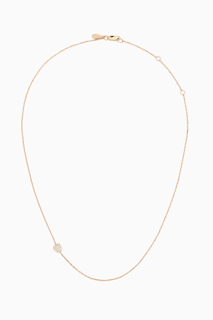 

Love Letters Diamond Heart Necklace in 14kt Yellow Gold, White
