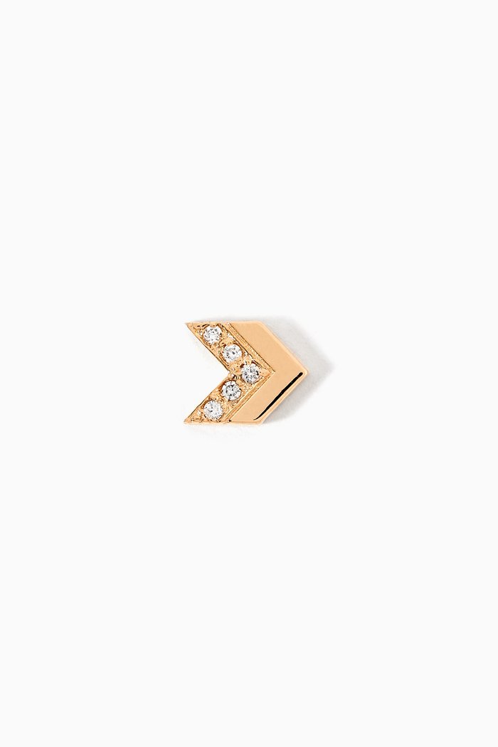 

Jac+Jo Arrow Chevron Diamond Single Stud in 14kt Yellow Gold, White