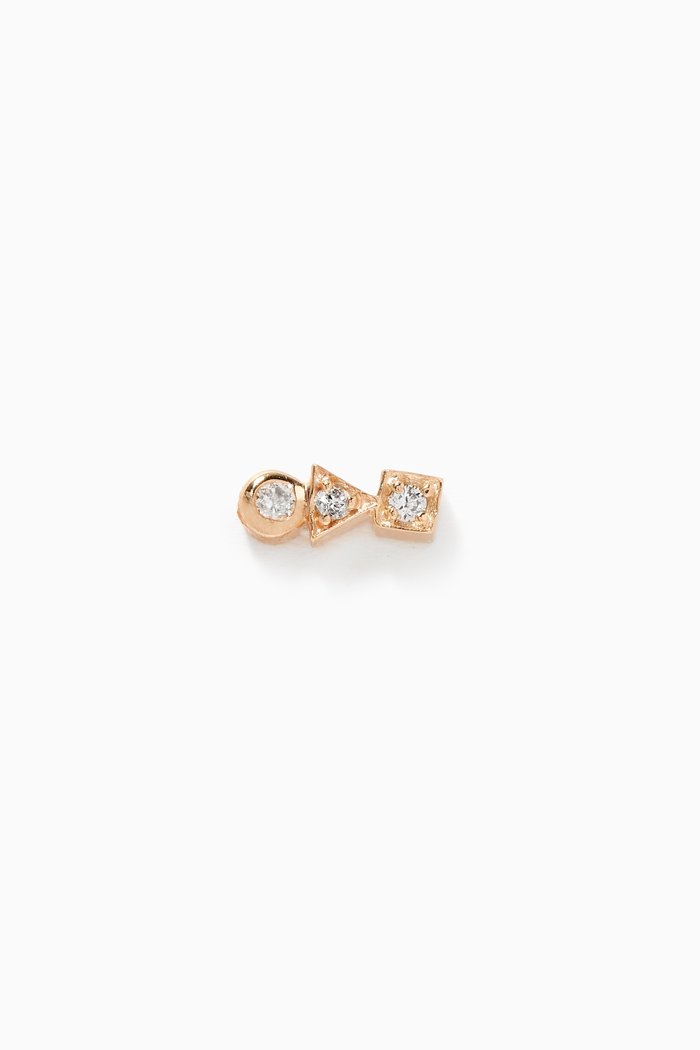 

Cléo Bar Diamond Single Stud in 14kt Yellow Gold, White