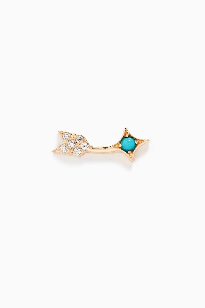 

Jac+Jo Arrow Right Diamond Ear Crawler in 14kt Yellow Gold, Blue