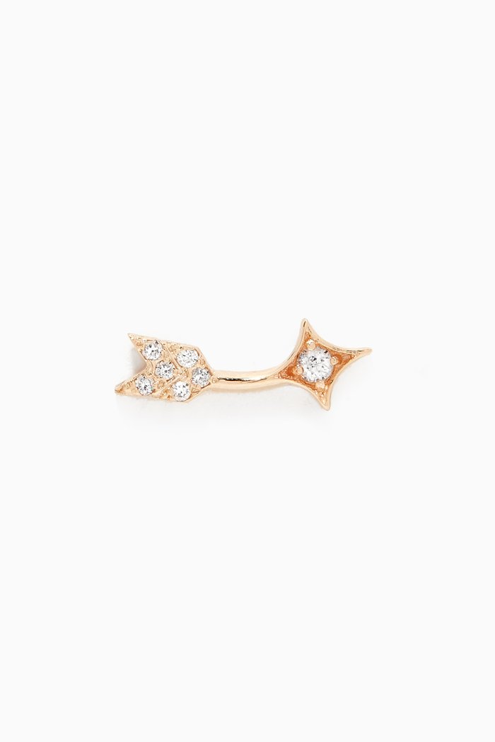 

Jac+Jo Arrow Right Diamond Ear Crawler in 14kt Yellow Gold, White