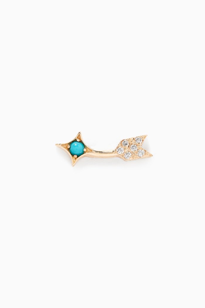 

Jac+Jo Arrow Left Diamond Ear Crawler in 14kt Yellow Gold, Blue