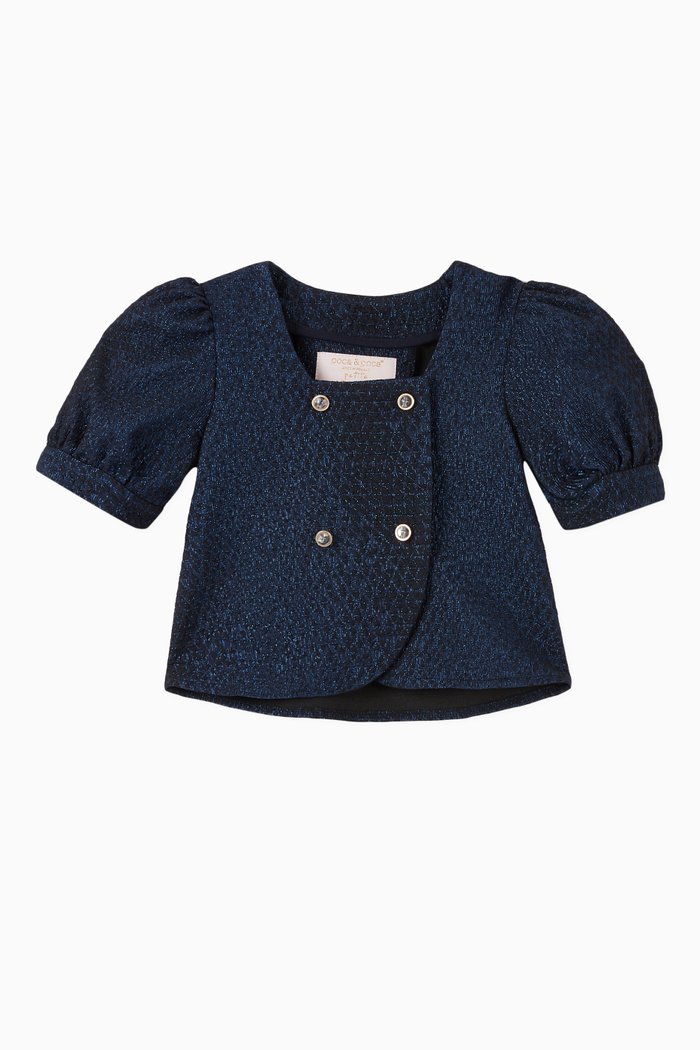 

Jacquard Button Blouse, Blue
