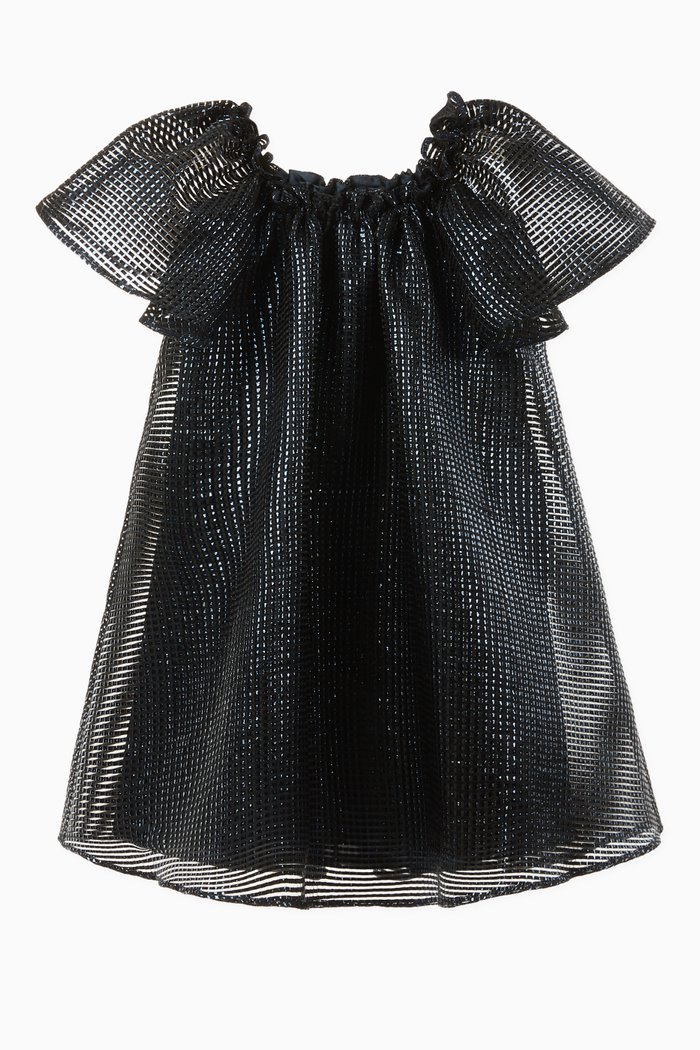 

Textured Frill Dress, Blue