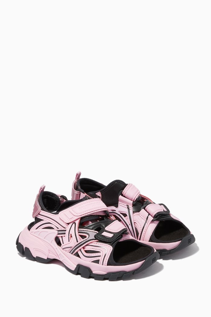 Track Sandals in Mesh and Nylon, Pink