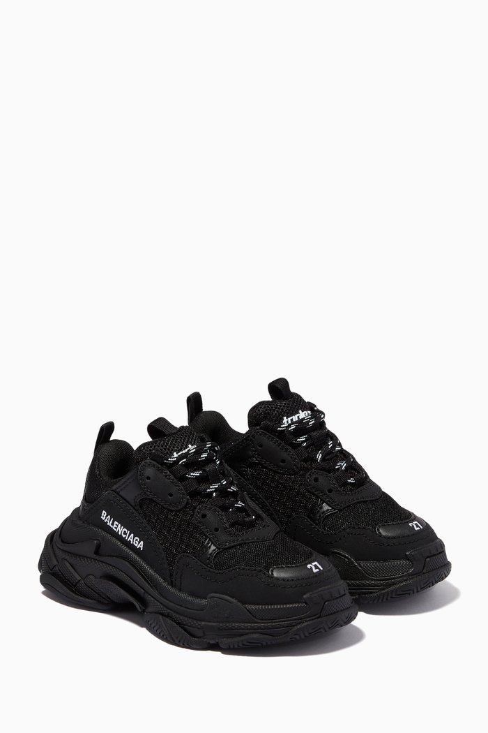 

Triple S Sneakers in Double Foam & Mesh, Black