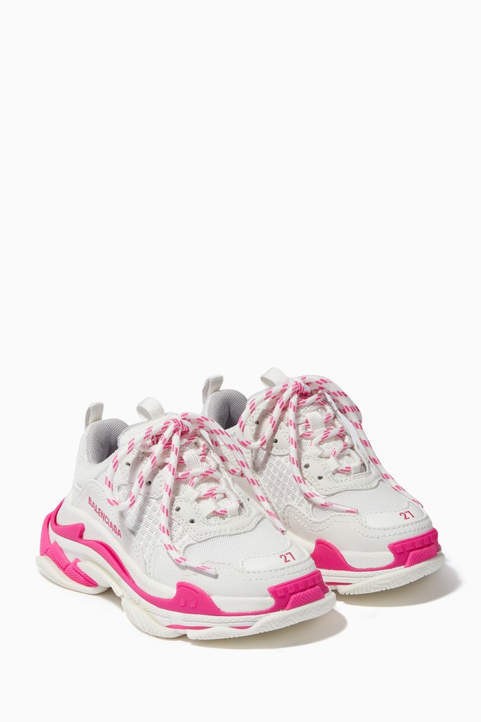 

Triple S Sneakers in Double Foam & Mesh, White