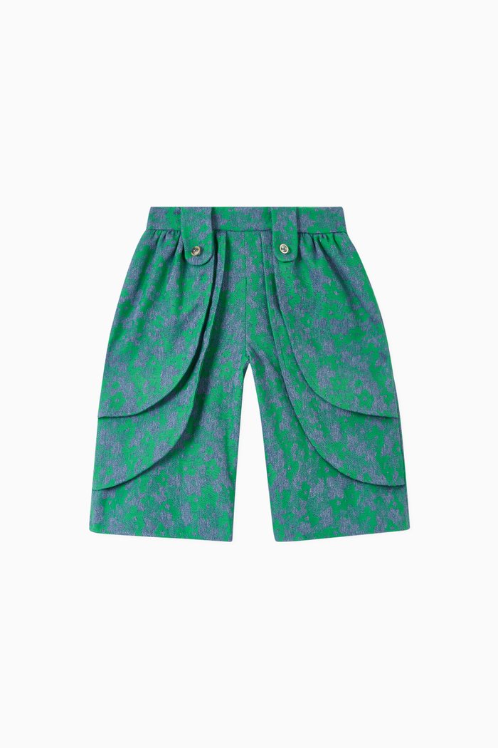 

Floral Jacquard Shorts, Green