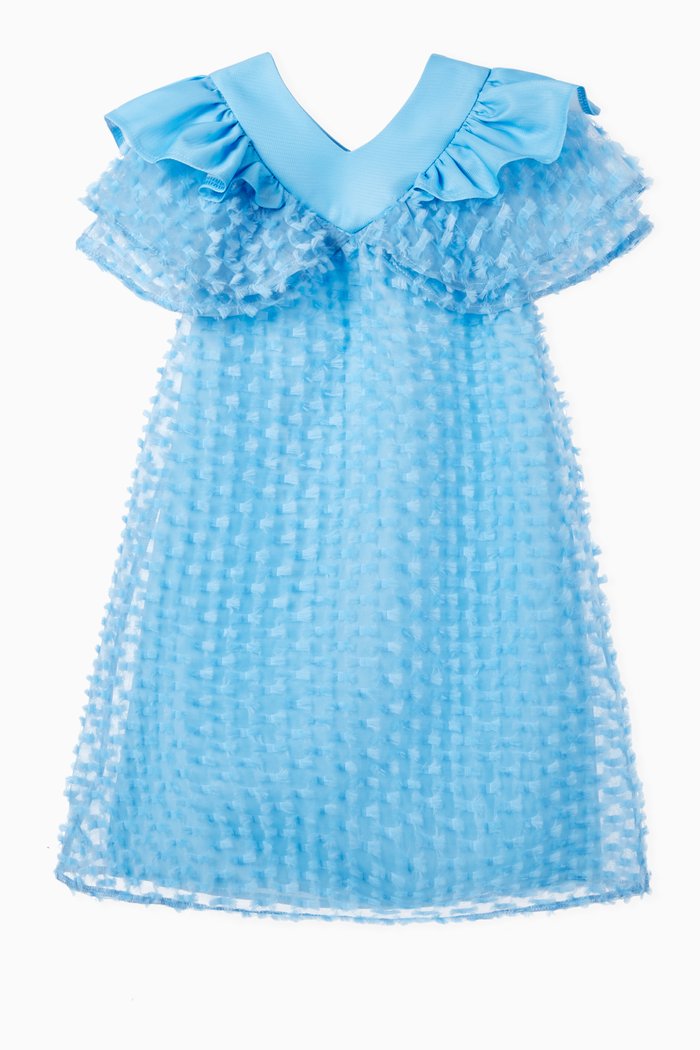 Frill Tulle Dress, Blue