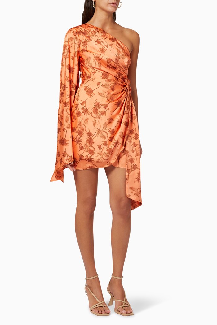 

Paradis One-shoulder Dress, Orange